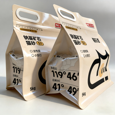 Восьмисторонний герметичный мешок для кошачьего туалета с ручкой на молнии